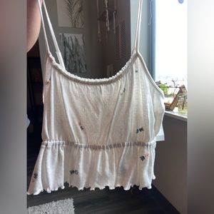 NWT American eagle floral embroidery tank